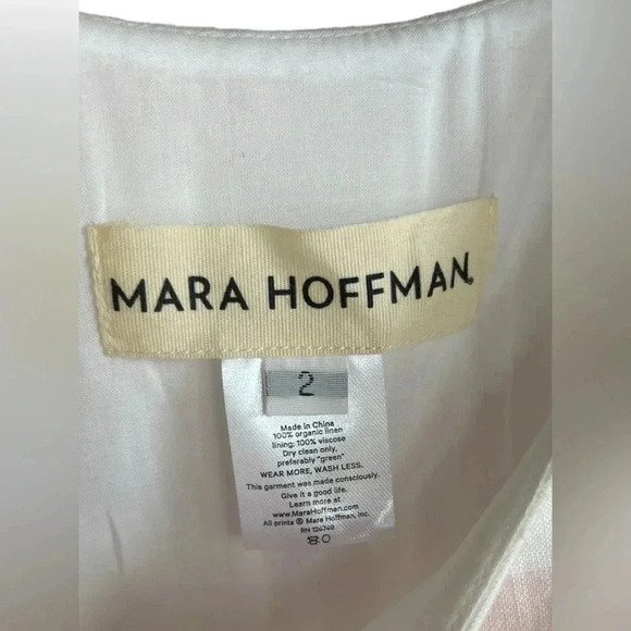Mara Hoffman Overlay Sleeveless Mini Short Dress Linen Pastel Color Size 2 - Picture 9 of 11